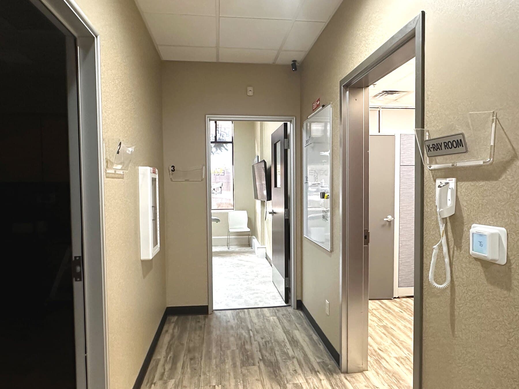 Hallway leading to the treatment rooms